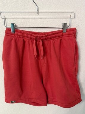 Lacoste Coral Red Men's Drawstring Athletic Shorts